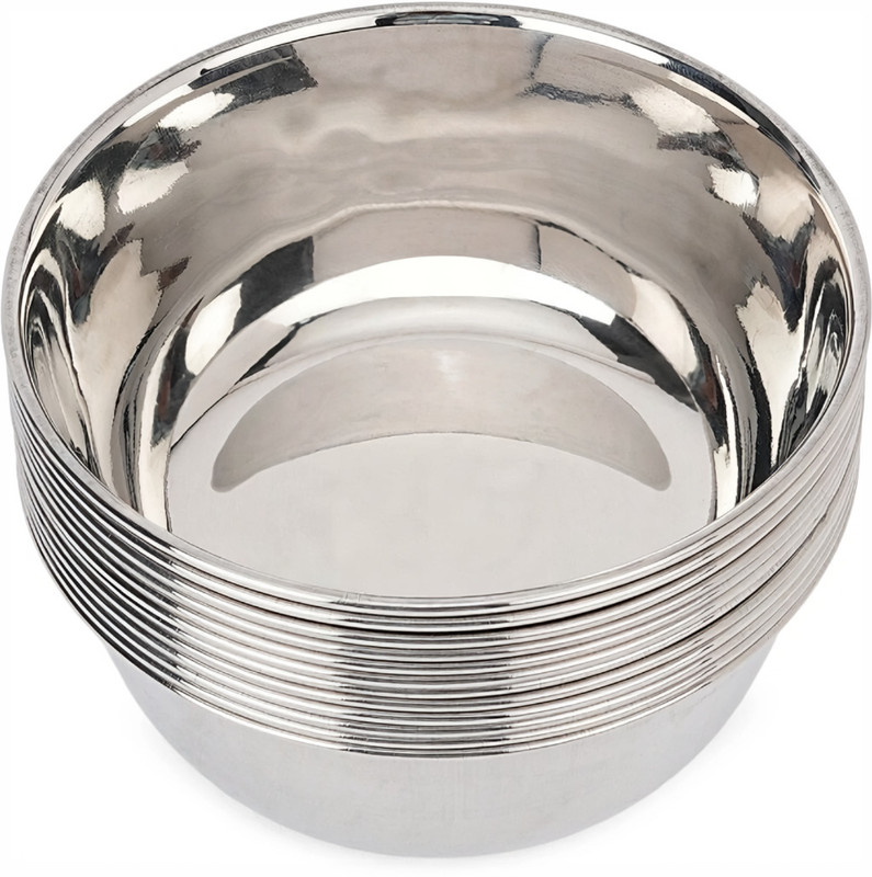 ShopShopr Stainless Steel Serving Bowl Vegetable & Serving Bowls(Pack of 6, Steel)