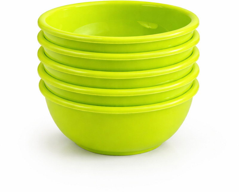 ishumi Plastic Dessert Bowl Mini Plastic Bowl Set Microwave Safe | (Green, Pack of 6) Disposable(Pack of 6, Green)