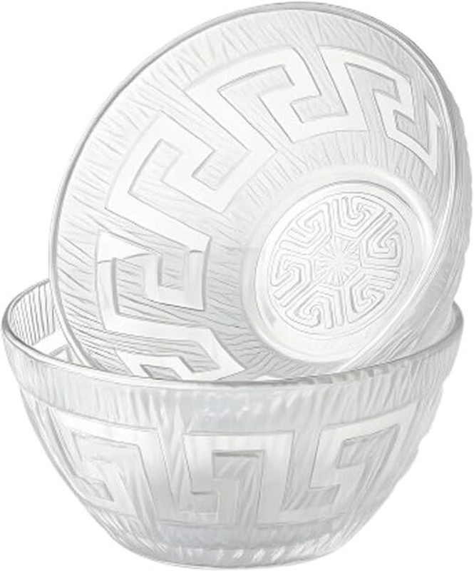 Kichan Glass Mixing Bowl bowls set(Pack of 6, Clear)