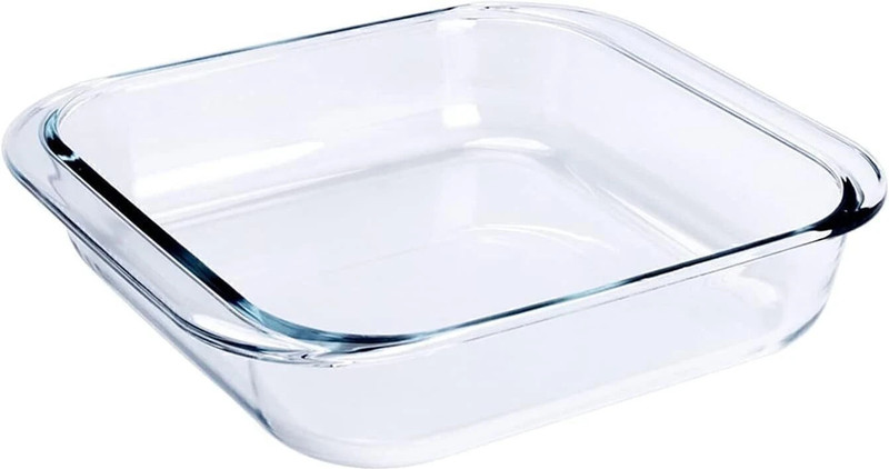 MDNSHO Glass Serving Bowl Borosilicate Glass microwave Square Glass Baking Dish, Baking Tray, 900ml(Pack of 1, Clear)