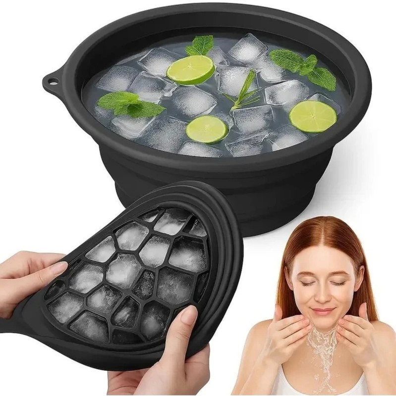 Finarya ice therapy bowl for face & skin Black Silicone Ice Cube Tray(Pack of1)