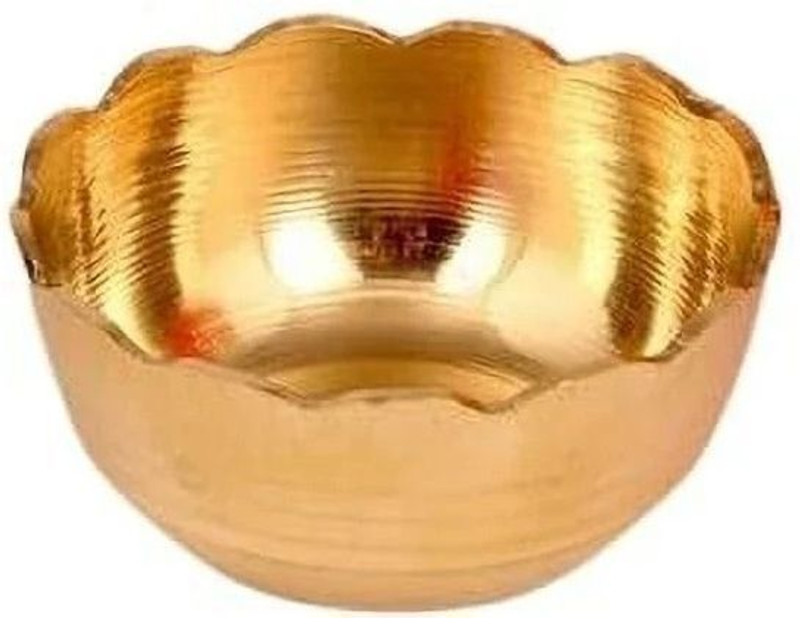 PRAKASHAMAYA Brass Decorative Bowl Luxury and Elegance Heavy Weight and Pure Brass Diya for havan pooja 1 PCS Disposable(Pack of 1, Gold)