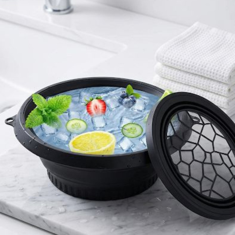HOMIXO Silicone Massage Bowl Ergonomic Face Ice Dunk Bowl for Skin Brightening & Toning(Pack of 1, Black)