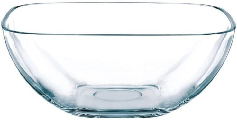 IndusBay Glass Mixing Bowl 850 ML Medium Glass Serving Mixing Micorwave Safe Reheating Square Salad Bowl(Pack of 1, Clear)