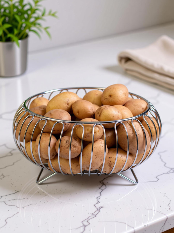 Nexus Lifestyle Steel Fruit & Vegetable Basket(Silver)