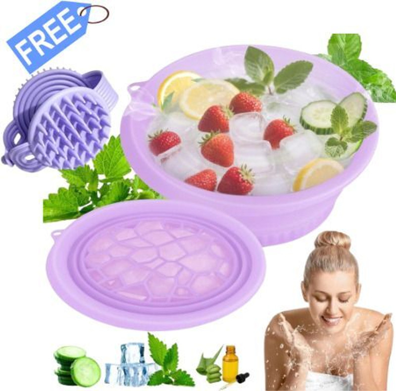 p plast Silicone Massage Bowl purple silicon face ice bowl(Pack of 1, Purple)