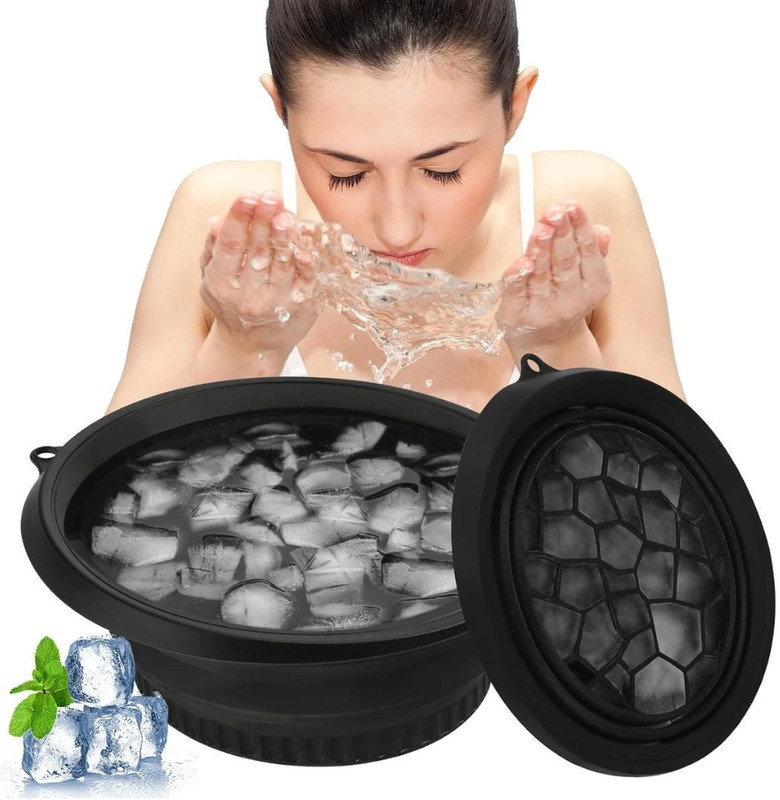 SAVARA Silicone Massage Bowl Silicone Facial Ice Bath Bowl(Pack of 1, Black)