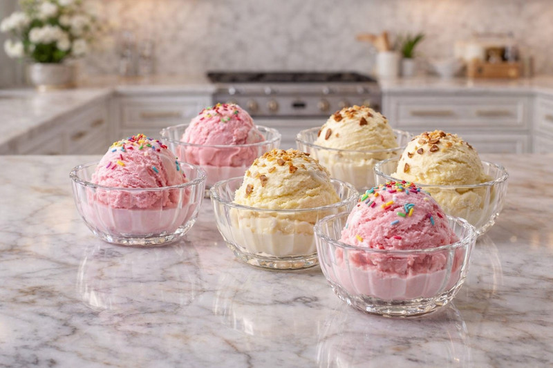 glassxy Glass Serving Bowl Premium Glass Ice Cream Dessert Bowl Set(Pack of 6, White)