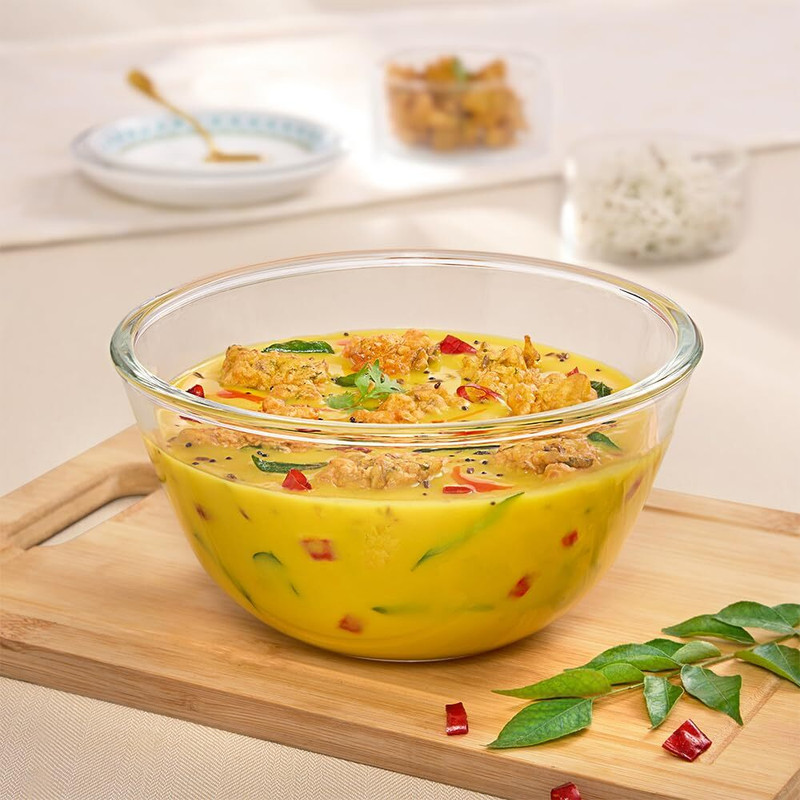 BOROSIL Borosilicate Glass Mixing Bowl Serving & Mixing 1.1 L Square Borosilicate Glass Bowl for Kitchen & Dinning(Pack of 1, Clear)