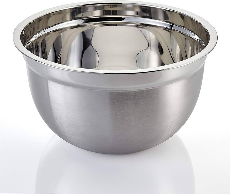 acero inox Stainless Steel Mixing Bowl Stainless Steel Mixing Bowl 22 Cm Heavy Steel Bowl Disposable(Pack of 1, Silver)