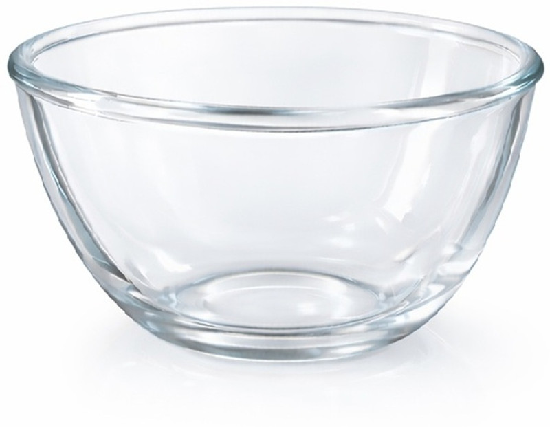IndusBay Borosilicate Glass Serving Bowl 500 ML Small Size Microwave Safe Glass Bowls for Serving, reheating , storing(Pack of 1, Clear)
