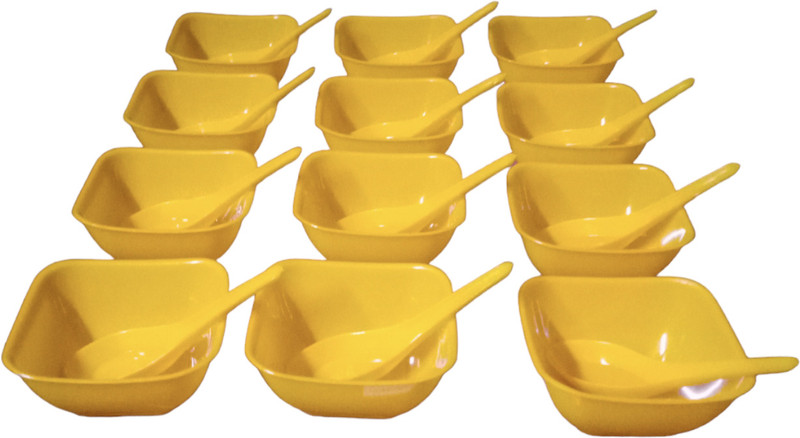 Mart Wind Plastic Soup Bowl(Pack of 12, Yellow)