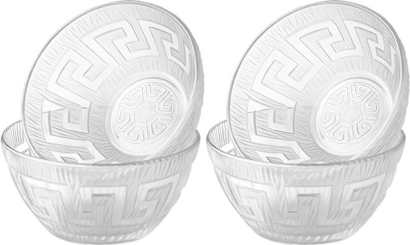 AYUTAS Glass Vegetable Bowl Exquisite Bowl, Multipurpose Bowls For Ice Cream, Dessert, Dry Fruits & Cereals Disposable(Pack of 4, Clear)
