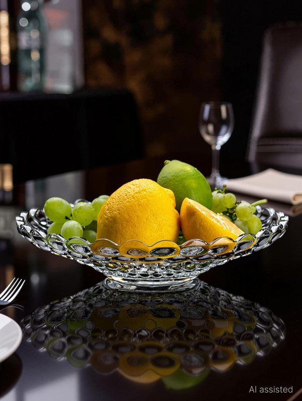 GLASSBAR Glass Decorative Bowl(Pack of 1, Clear)