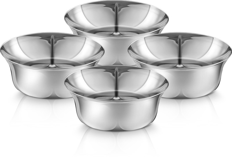 Jensons Stainless Steel Vegetable Bowl Premium Jasmine Bowl 350 ml|Curry bowl |Dal Bowl | Wati | Katori |(Pack of 4, Silver)