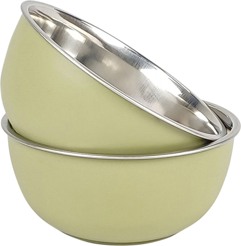 Zaib Steel Mixing Bowl Bowl set(Pack of 2, Brown)