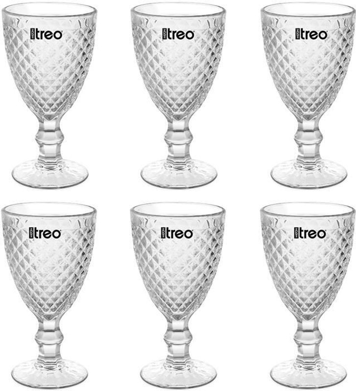 TREO Glass Dessert Bowl Astoria Goblet 300 ml-Each, Dessert Bowls for Sundaes, Ice-cream Serving(Pack of 6, Clear)