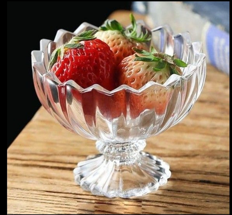 SARASWATI PROMINION Glass Dessert Bowl Glass Bowls Set 6, Serving Dessert, Ice Cream Bowls Set, Pudding Set, Mocktails(Pack of 6, Clear)
