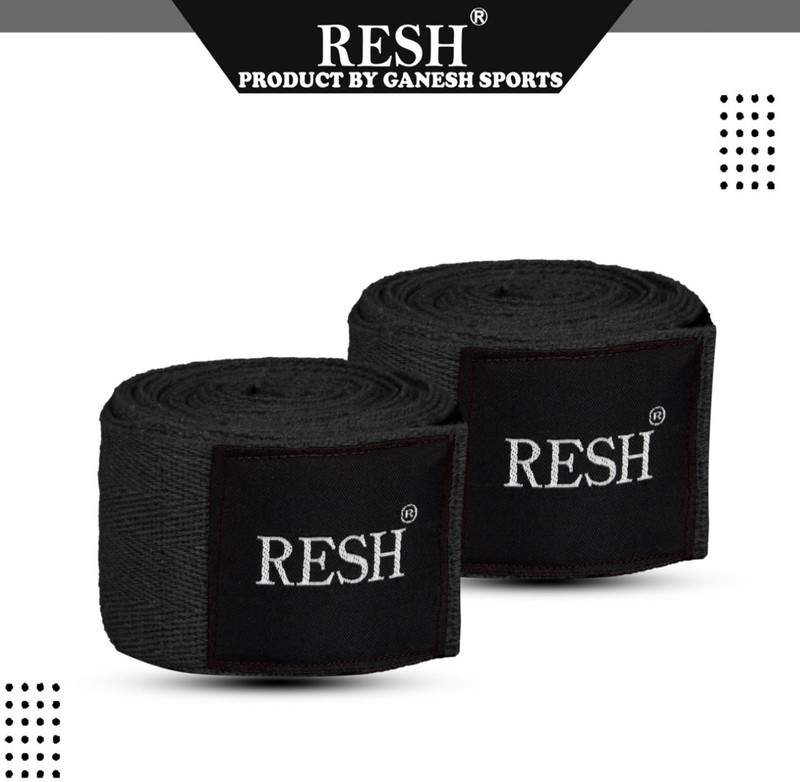 RESH (Blue / Black) Pack of 2 pair Indian Professional Boxing Hand Wrap(120 inch)
