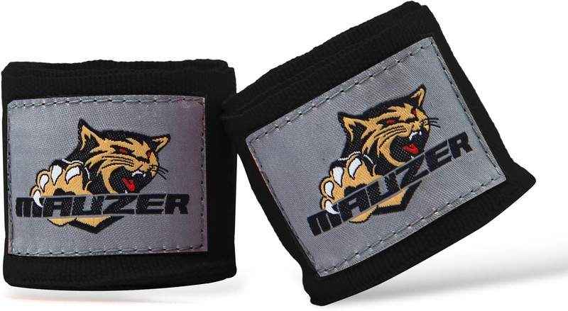 Mauzer Mexican-Style Stretch Hand Wraps for Boxing & MMA – Bold Tiger Design, 2.5 metre Black Boxing Hand Wrap(Black, 250 cm)