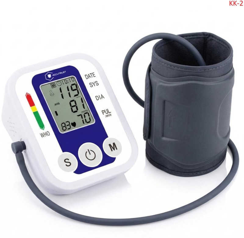 Accutrust Automatic Digital Blood Pressure Monitor Machine for Upper Arm with Large LCD Display, Heartbeat Detection & Memory Function Bp Monitor(Blue)