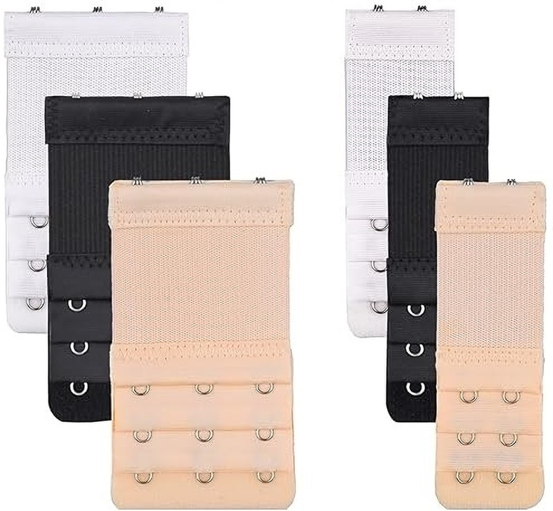 TAPAHPRIYAY 6 Pieces Women's Bra Extenders 2 Hook / 3 Hook Row Women's & Girls Hook Extender(Multicolor Pack of 6)