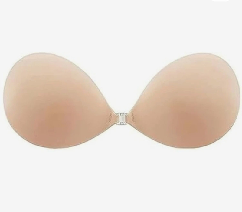 Vishla Strapless Sticky Bra Invisible Backless Stick On Nipple Cover Silicone Push Up Bra Pads(Beige Pack of 1)