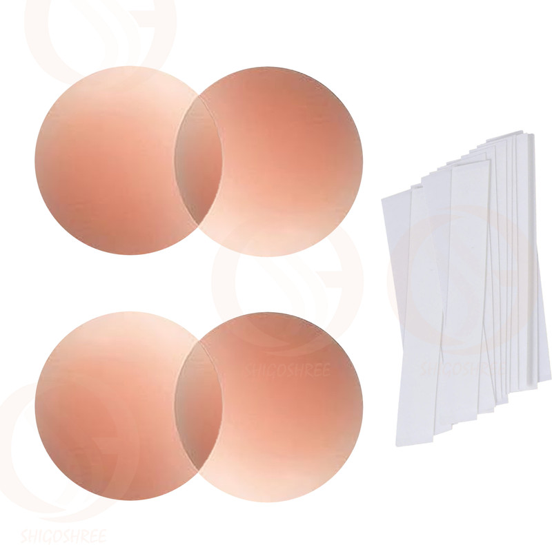 GOLDENEYEHOUSE Reusable Silicone Nipple Covers - 2 Pair with 36 Double-Sided Tapes for Women Silicone Peel and Stick Bra Petals(Beige Pack of 2)