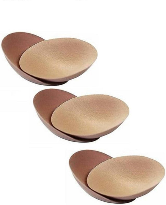 Bekbencery Cotton Cup Bra Pads(Beige Pack of 3)