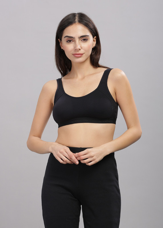 Dollar Missy Wire-Free Moulded Sports Women Sports Non Padded Bra(Black)