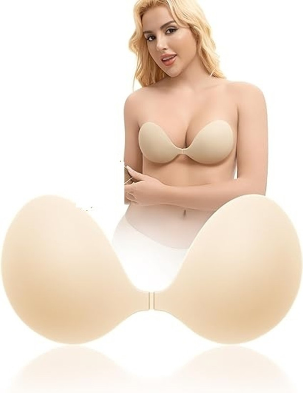 ZASWI Women Stick-on Heavily Padded Bra(Beige)