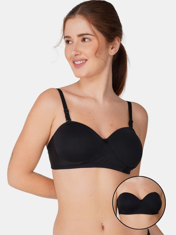 Bewild Demi-Cup Women Balconette Lightly Padded Bra(Black)
