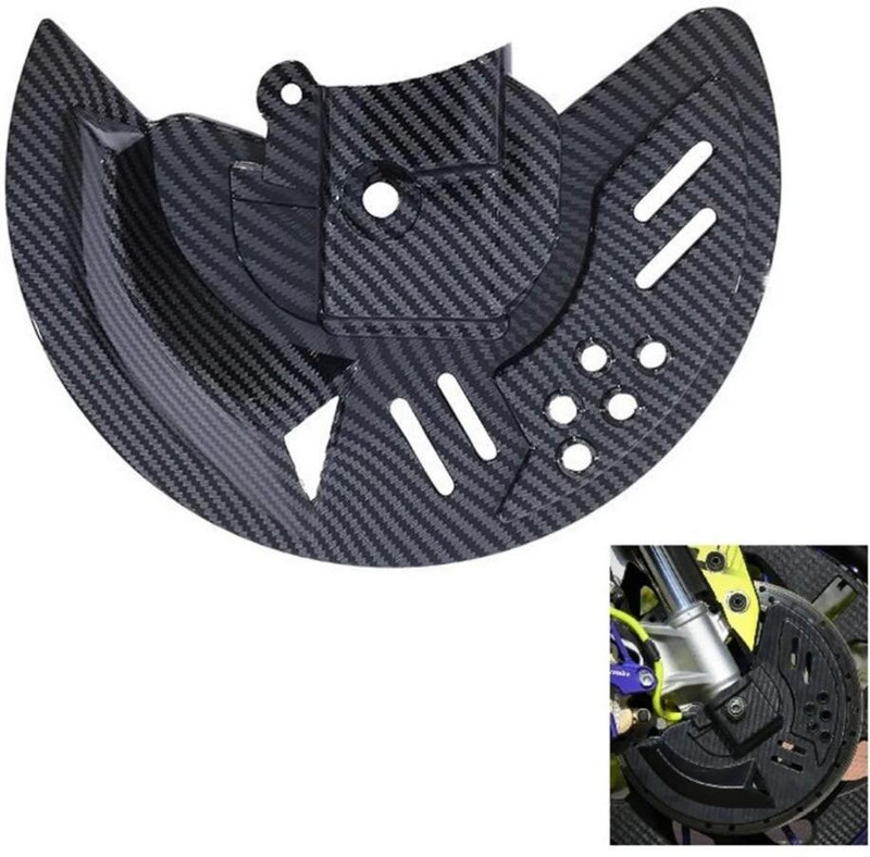 VermsBikers Motorcycle Brake Disc Protector Guard for All Bikes, Black Carbon Brake Caliper