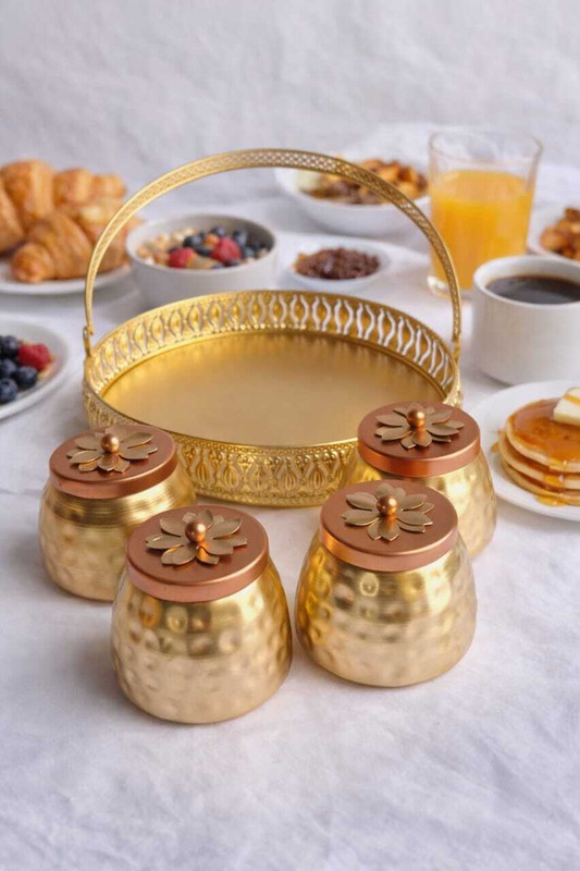 Wopo International Iron Bread Basket(Gold)