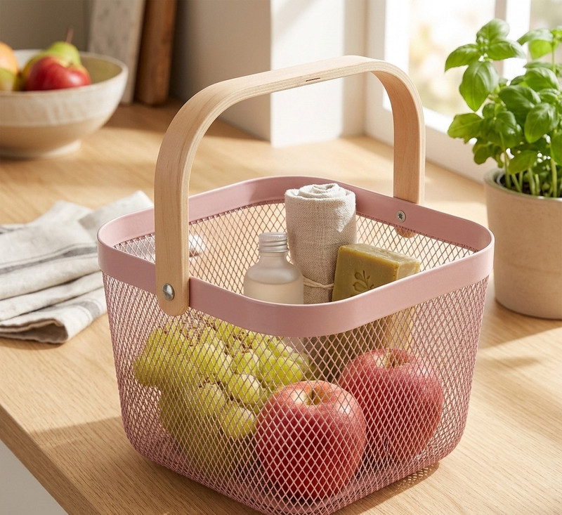 Multiple Verse Plastic Bread Basket(Pink)