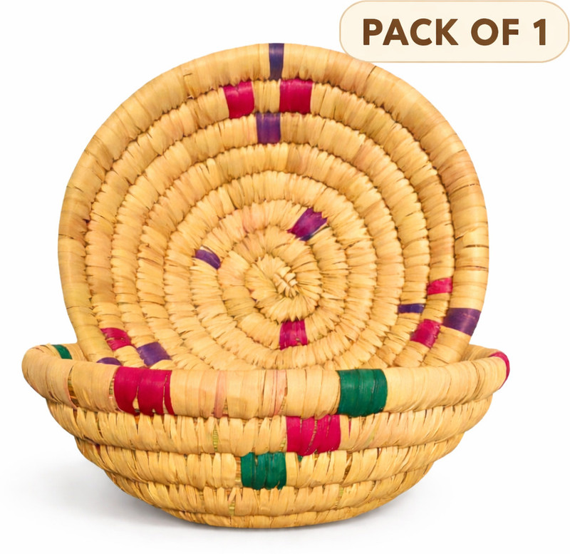 NEELPARAM CREATION Bamboo Bread Basket(Multicolor)