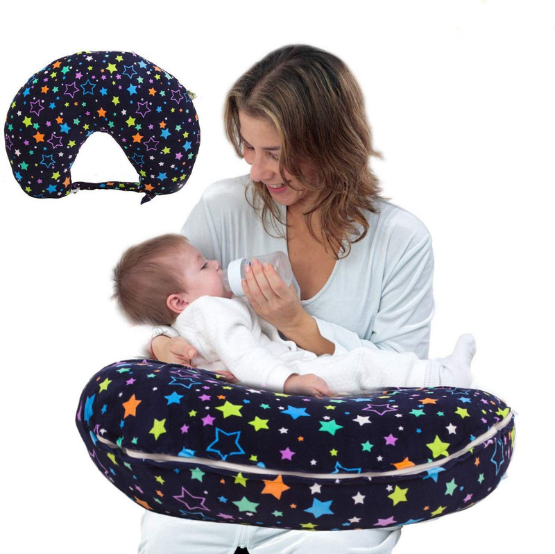 baybee Nursing Pillow Cover | Blue Slipcover Breast feeding PIllow | Best for Breastfeeding Moms | Soft Fabric Fits comfortable On infant Nursing Pillows to Aid Mothers While Breast Feeding | Great Baby Shower Gift Breastfeeding Pillow