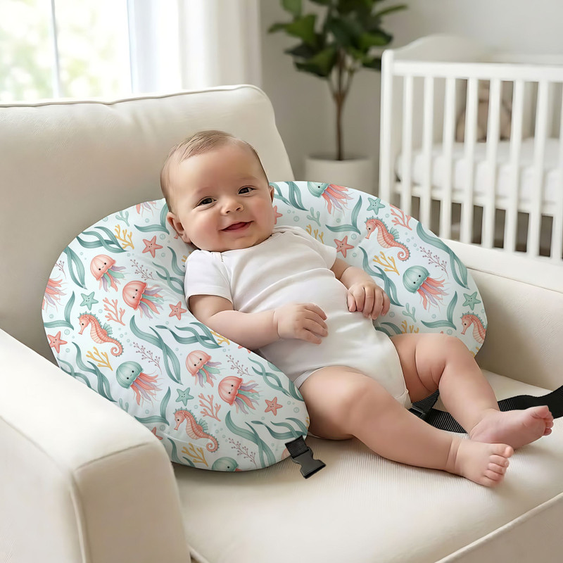 77A New Born Baby Feeding Pillow | Baby Tummy Time & Support Pillow Breastfeeding Pillow