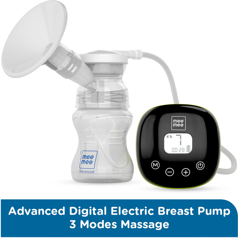 MeeMee Advanced Digital Breast Pump with 3 Modes Massage Suction & Let-Down For Feeding  - Electric(White, Black)
