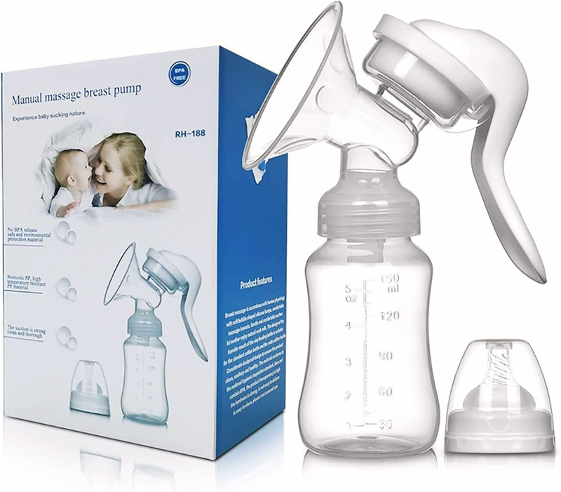 BPUMPII Breast Pump for Feeding Mothers | 3 Modes Breast Feeding Pump DI - Manual(White & Transparent)