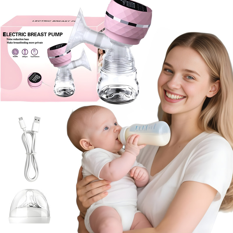 Lexara Electric Breast Pump – Hands-Free, Rechargeable, Silent, Adjustable Suction  - Electric(Pink)