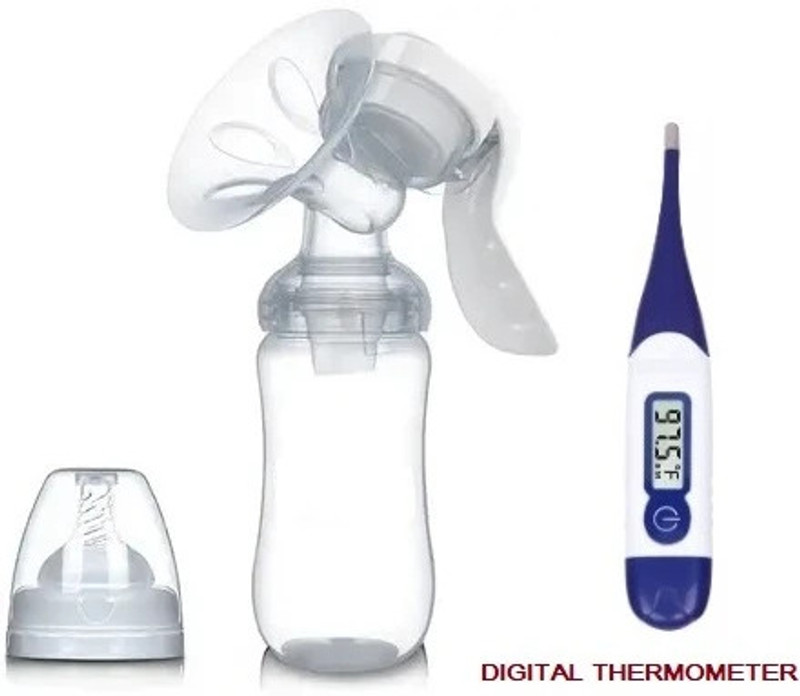 RnB Manual Massage Premium Quality Breast Pump With Feeding Bottle  - Manual(With a Breast Pads- Experience same as baby sucking)