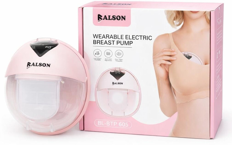 Balson Wearable Breast Pump 4 Modes 12 Levels | Lightweight | 1 Year Warranty - Electric(Pink)