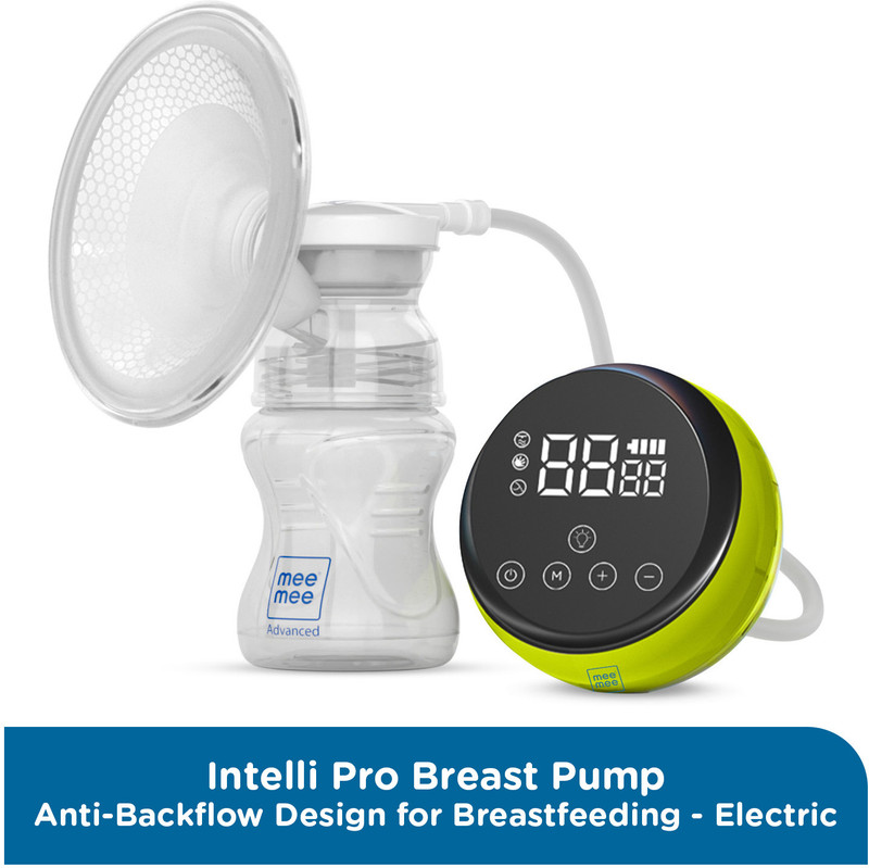 MeeMee Intelli Pro Breast Pump Dual Channel Anti-Backflow Design for Breastfeeding  - Electric(White & Green)