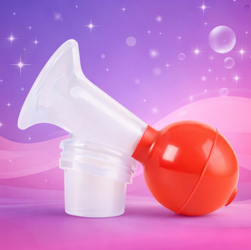OSE Soft Silicone Breast Pump | Safe & Hygienic Milk Extractor  - Manual(Red, White)
