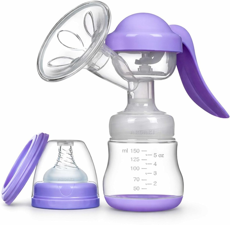 ARDAKI Breast Pump for Feeding Mothers,Flexible and Silicone,3 Level Suction Adjustment  - Manual(Blue)