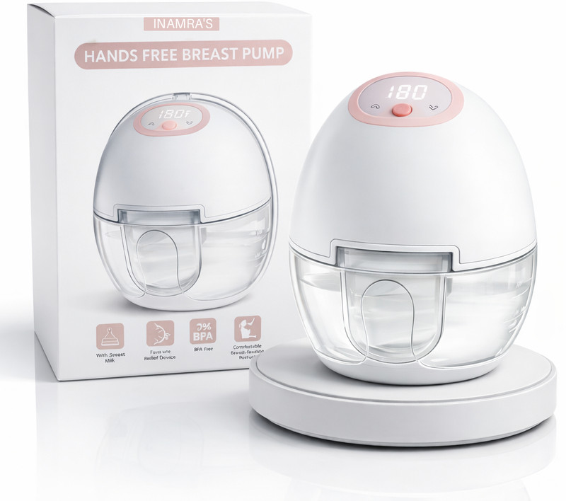 INAMRA'S Electric Breast Pump, 3 Modes & 9 Suction Levels, USB Rechargeable 150ml - Electric(Pink, White)