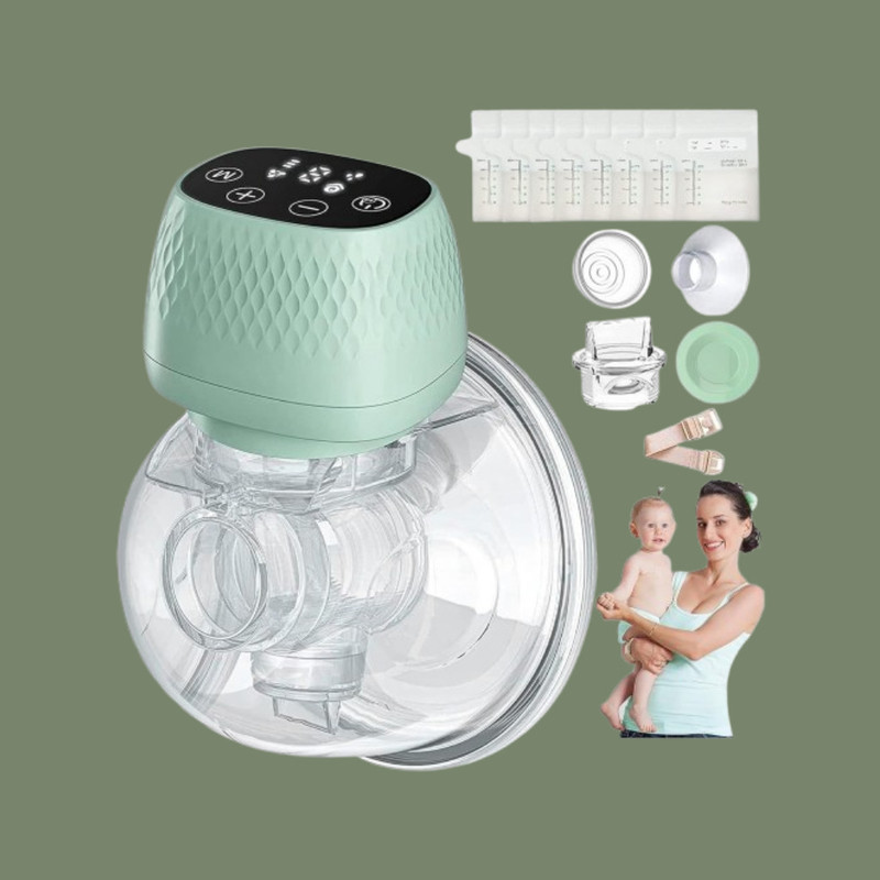 ASHAKA Hands-Free Smart Wearable Electric Breast Pump - Electric(Green)