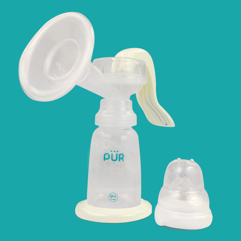 PUR BPA Free Comfort Manual Breast Pump Soft & Gentle for Nursing & Breastfeeding - Manual(White)