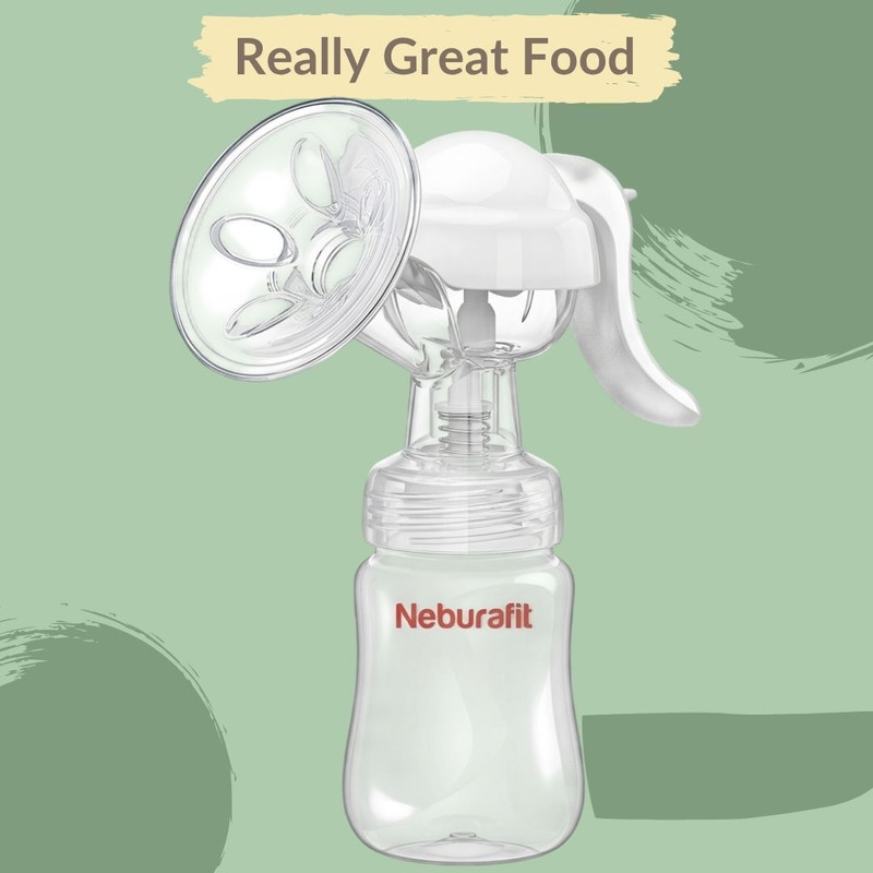 Neburafit Manual Breast Pump with Soft Cushion & Leakproof Storage Bottle  - Manual(Clear)